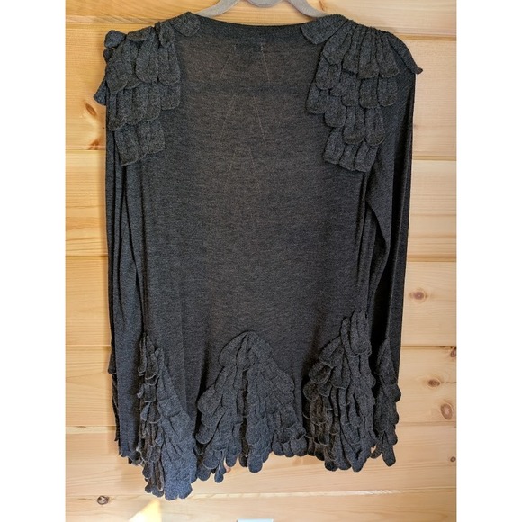 Anthropologie Leifsdottir Womens Size M Sweater Wool Cashmere Blend Ruffle Boho - Picture 4 of 11